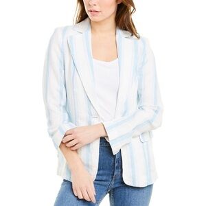 NWT FRAME Blue Stripe Linen Blazer